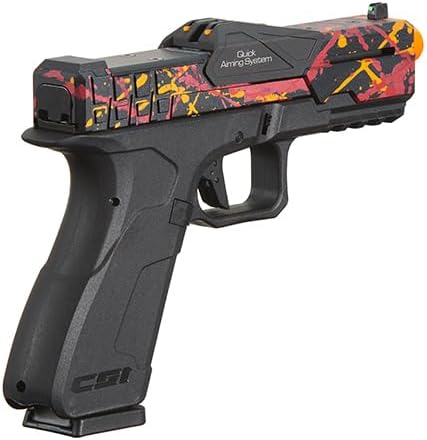 Miniatura 3 de Poseidon CSI XG8 - Pistola de aire comprimido de aluminio con respaldo de gas, anodizada en color rojonaranjanegro