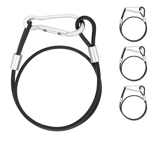 Kahedincy 4 Pcs Hanging Chains with Hooks, Security Cable with Loops, Stainless Safety Wire for Bird Feeder on Tree, and Hanging Plants