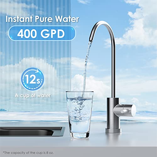 Waterdrop G2 Reverse Osmosis System, 7 Stage Tankless Ro Water Filter System, Under Sink Water Filtration System, 400 Gpd, 1:1 Pure To Drain, Reduces Tds, Fcc Listed, Usa Tech, Wd-G2-W, White #TOP6
