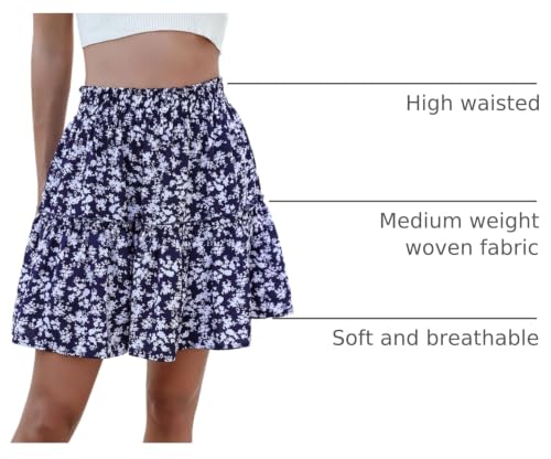 Image of Berydress Womens Ruffle Mini Skirt High Waist Flowy Casual Summer Skirts