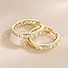NICRET Gold Hoop Earrings 14K Gold Hoops Earring For Women Gleaming Earrings With CZ Thick Hoops 24.3 * 4mm