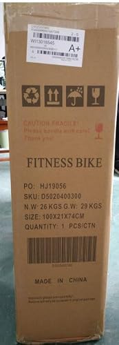 Foto von Fitnessclub Heimtrainer Fahrrad Fitnessbikes mit 12KG Schwungrad, Indoor Cycling Bike mit einstellbarem Widerstand, Fitnessbike mit Herzfrequenzsensoren, LCD und Getränkehalter inkl. Wasserflasche