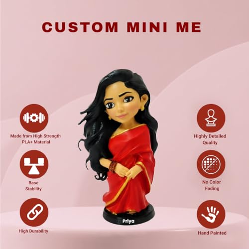 Image of Custom 3D Mini Me Figurine from Photo Personalized Cartoon Style Mini Me Miniature Self Statue, Hand Painted 3D Printed Figurine, Unique Birthday, 4 Inch