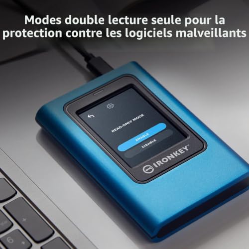 Kingston IronKey Vault Privacy 80 - External SSD - Certifié FIPS 197 avec chiffrement XTS-AES 256 bits-250 Mo/s en lecture; 250 Mo/s en écriture - IKVP80ES/1920G