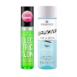 essence Electric Glow Color Changing Lip & Cheek Oil & Remove Like a Boss Waterproof Eye & Face Makeup Remover Bundle | Vegan & Cruelty Free