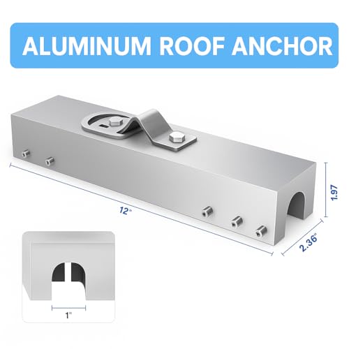 Image of Roof Anchors for Fall Protection, No Drill Roof Anchor, OSHA /ANSI Compliant Roof Safety Anchor, Lightweight Permanent fall protection anchor, Standing Seam Roofing Tools with 360 Swivel