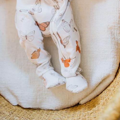 Image of Copper Pearl Zip-Up Footie Baby Pajamas - Soft Newborn Onesies for Boys & Girls, Tag-Free with Two-Way Zipper Baby Sleepers for Newborn - 24 Months, Luna