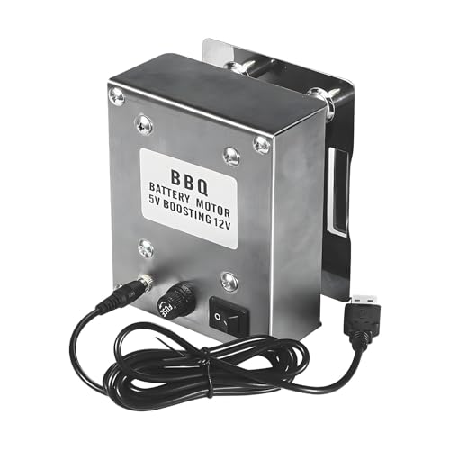 Elnwnnkc Parrillas De Alto Rendimiento Motor Asador Construcción Metal Sólido Soporte Costillas Doble Capa Y Aves Corral Enteras Cocina Motor Asador Barbacoa Metal