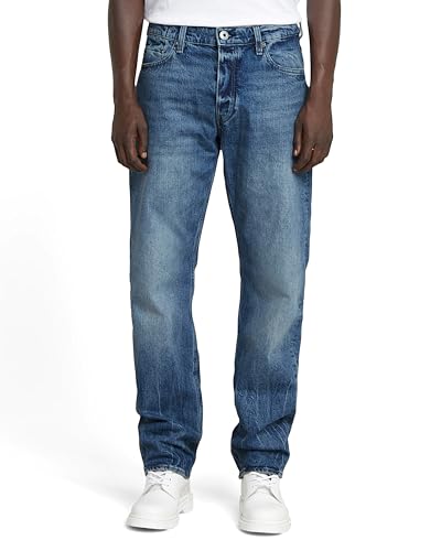 G-STAR Raw - Mens Dakota Regular Straight Jeans, Color Faded Blue Marble, Size: 27W x 32L