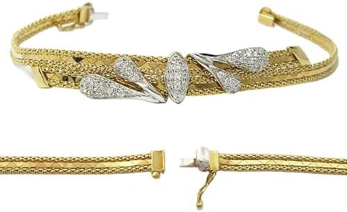 18K Yellow and White Gold Cubic Zirconia Bracelet