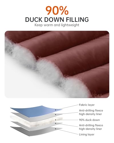 CAMELSPORTS Women's Down Jacket Hooded Winter Light Weight Short Puffer Coats Packable Warm Windproof Ladies Parka3