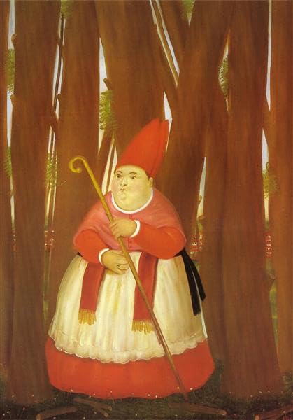 Peinture Fernando Botero La Marraine Dans Le Bois affiche sur toile 60x90cm pour salon
