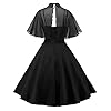 GownTown Women's 1950s Cloak Two-Piece Cocktail Dress Black