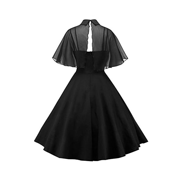 GownTown Women's 1950s Cloak Two-Piece Cocktail Dress Black