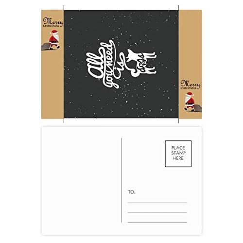 Cartes postales avec citation Père Noël Need Dog lot de 20 pour fêtes