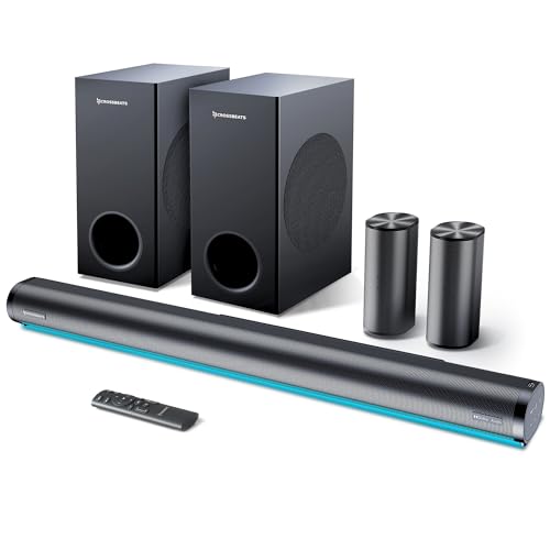 CrossBeats Blaze B2000 5.2 Dolby Home Theater Speaker 900W for TV with 2 subwoofer Satellite Speakers, soundbar for Smart tv | HDMI, ARC, USB & Aux | Bluetooth Sound bar Music System Home Theatre