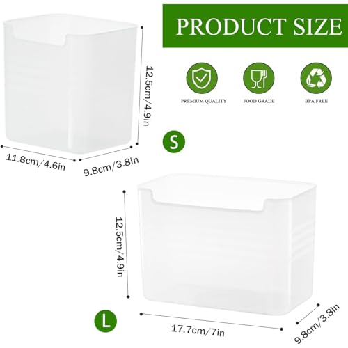 3 Pack Refrigerator Organizer Box, Plastic Refrigerator Side Door Storage Containers, Space-Saving Organizer Bins for Fr - Additional View