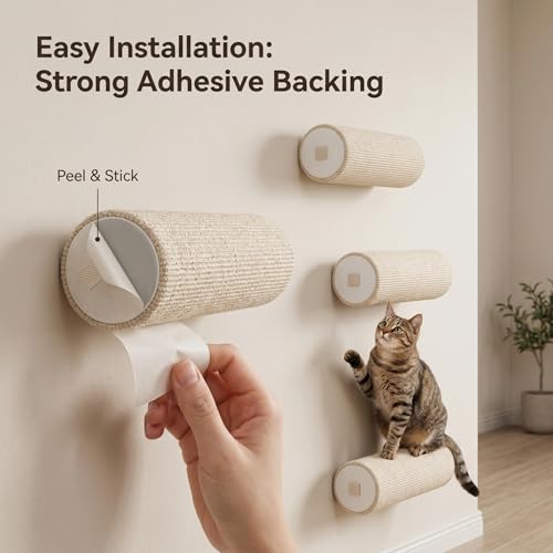 Rascador de pared para gatos, 3 piezas de papel corrugado miniatura 7