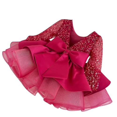 KLFFLGID Baby & Toddler Pageant Dresses Ball Gown with Sequined Bow, Flower Girl & Birthday Party Dresses for Girls 12M-6T