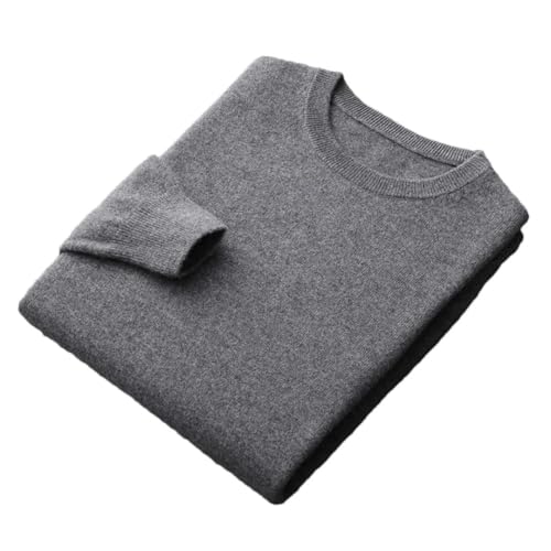 Men's Round Neck Wool Sweater Solid Color Knit Loose Bottoming Wool Pullover Solid Tops