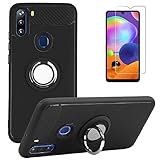 BLU G90 Case with Tempered Glass Screen Protector, Rotating Ring [Magnetic Car Mount]...