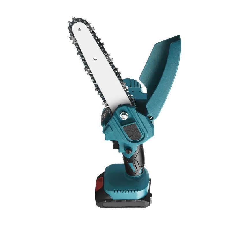 Kit Set per Potatura a Batteria, con Cesoie Forbici e Mini Motosega da 6" Pollici con pompa olio, con Asta Telescopica da 208 cm, Potatura Giardino Rami Arbusti Vigneto - Guanti e Occhialini