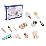 Accesorios para juegos de roles: accesorios para juegos de roles interesantes para niños pequeños, imagina a tu princesita con un hermoso vestido, sentada en un taburete para niños y fascinada por el maquillaje de este niño.