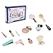 Juguetes De Madera Para Salón De Belleza Juego De Maquillaje De 12 Piezas Set De Salón De Niñas Con Maquillaje, Espejo, Secador De Pelo, Estuche De Cosméticos Y Bolsa De Almacenamiento Durante 3 Años