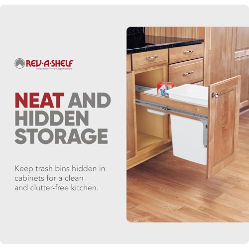 Image of Rev-A-Shelf Single Top-Mount Pullout Trash Can, Min Opening 12 inch W, 35 Qt