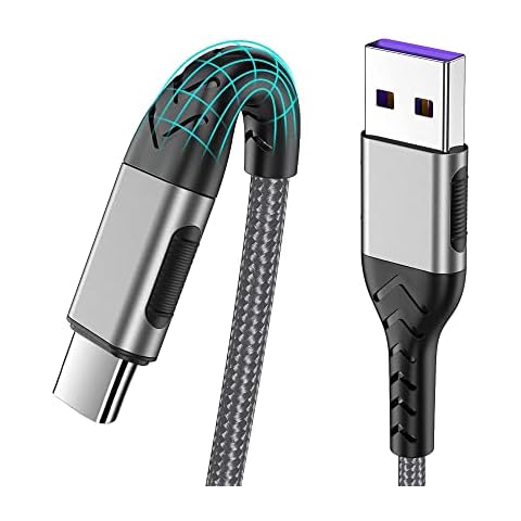 Durcord USB C Cable, Upgarded 2Pack 10ft Fast USB Type C Charging Cable for Android/Phone/Pad/Laptop, Type C Charger Braided USB Cable Compatible withi Phone 16/15/Pro/Plus/Max/Sam.Sung-Silver Cover