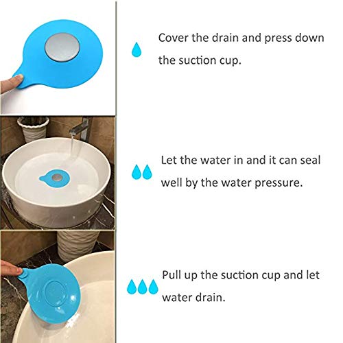 Mydio Bathtub Drain Stopper Silicone Bath Tub Drain Stopper Plug Cover ,Water-Drop Design, Blue #TOP3