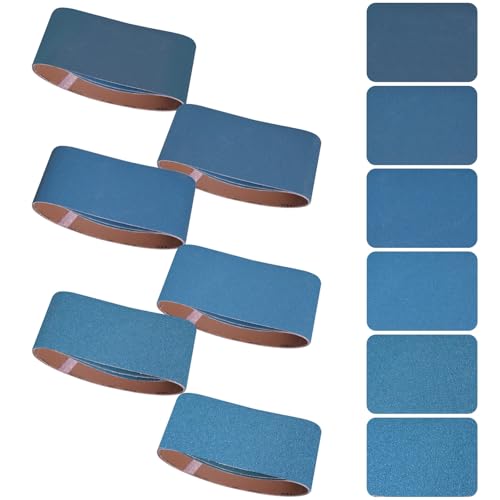 Aolabela 4x24 Inch Sanding Belts 18 Pcs 6 Grits Sizes (3 Each of 60/80/120/150/240/400 Grits) Heavy Duty Belt Sander Zirconia Belt Sander Paper for Wood Metal Stainless Steel Cars and Furniture