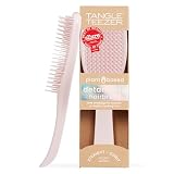 Tangle Teezer Szczotka do rozczesywania włosów na bazie roślin, szczotka do suchych i mokrych włosów, eliminuje węzły i zmniejsza łamanie się wszystkich rodzajów włosów, różowa pianka