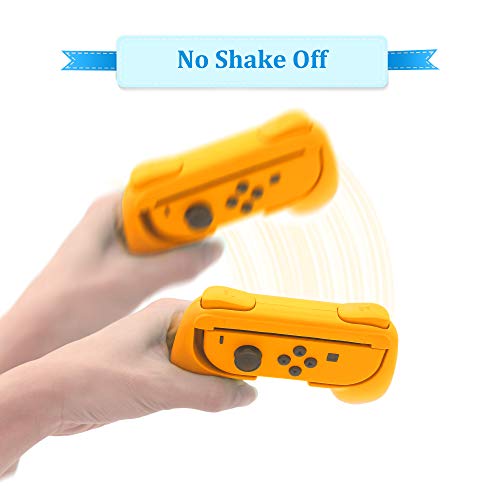 Image of Hand Grips Compatible with Switch /Switch OLED Model Controllers, Grip Compatible with Switch for Joy Cons - Orange and Purple (2 Packs)