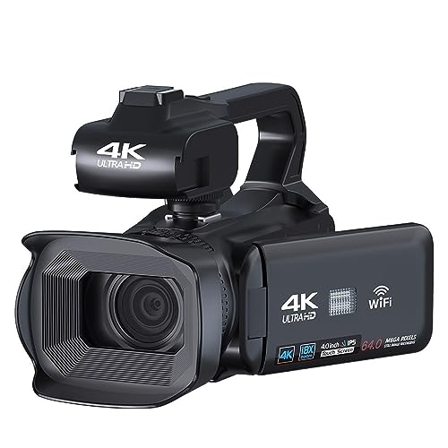 Webcam 64MP avec grand écran pour filmer des vlogs de voyage en famille