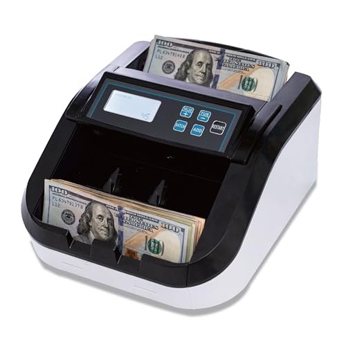 H-308 Bill Counter Money Counter Machine – Batch Mode, Banknote Counter with LCD Display, UV/MG/IR...