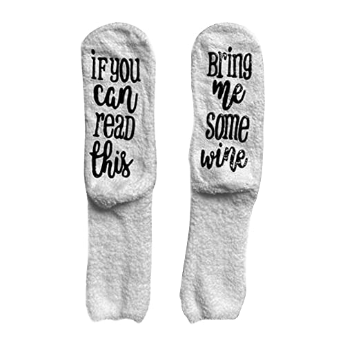 Chaussettes thermiques chaudes et amusantes « If You Can Read This Bring Me Some Tea ! » - Cadeau pour femme - Parfait cadeau romantique pour femme Cover