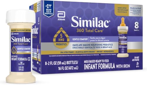Image of Similac 360 Total Care Gentle Comfort Baby Formula, Easy-to-Digest Formula, Has 5 HMO Prebiotics, Ready-to-Feed Infant Formula, 2-fl-oz Bottle, Pack of 48