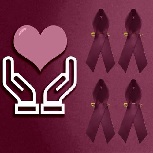 Image of Ribbon Awareness Satin Pins Cancer Awareness Ribbon Pin with Safety Pin