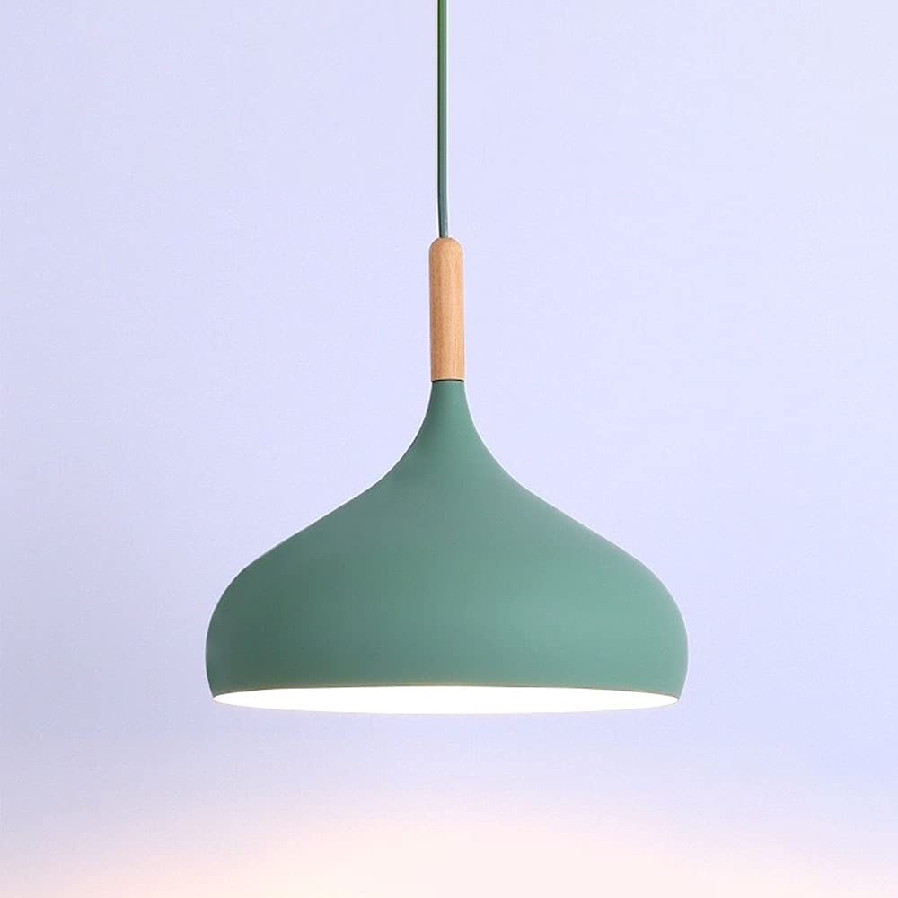 LYMSXAZOU Modern Pendant Light Dome Hanging Lamps Wood Ceiling Lighting Fixture Nordic Suspended Lamp Shade Single Lights for Dining Room Kitchen Island Hallway Shop Star of