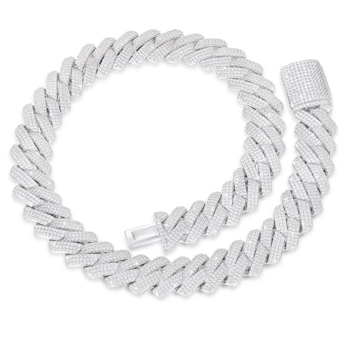Image of Ucciyo 20MM Cuban Link Chain for Men Iced Out Miami Cuban Necklace 18k Gold Plated 5A+ Zicron 10MM /12MM /14MM /20MM Iced Out Chain Gold /Silver Bling Luxury Hip Hop Jewelry For Women Men