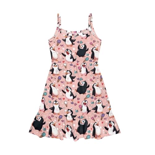 Summer Sleeveless Dress Spaghetti Straps Dresses for Girls Knee Length Halter Dress4