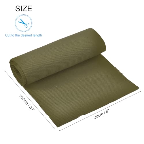 Image of MECCANIXITY 39 inch Elastic Cuffs Ribbed Trims Cotton Fabric Knit Rib Stretch Tape Cuff Sleeve Waistband for Sewing, 8 inch Wide Army Green