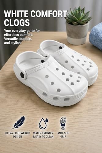 Image of Mens Classic Casual Clogs, Ultra-Lightweight, Water-Friendly, Anti-Slip Grip, Comfort Everyday Footwear