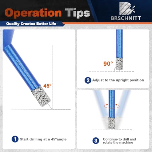 Image of Diamond Hole Saw Kit - 12pcs Tile Drill Bit Vacuum Brazed | 1 /4 inch*2 5 /16 inch 1 inch 1-3 /8 inch 2 inch 3 inch 4 inch Core Drill Bits, Beveling /Milling Bit, Saw Blade, For Porcelain /Granite /Marble /Stone