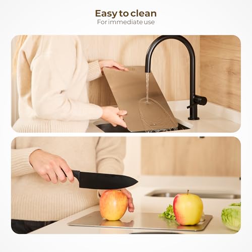 Barrud Premium Stainless Steel Cutting Board - Durable Non-Slip Metal for Kitchen - Portable Non-Porous Surface, Ideal for Modern Kitchens - Stainless Steel 304 by Barrud - Used condition - Image 5