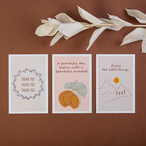 DIVERSEBEE 36 Pack Assorted Motivational Post Cards - Inspirational Encouragement Postcards, Affirmation Kindness Gratitude Note Card Set with 36 Unique Quotes (Blank Back) - 4x6 Inches
