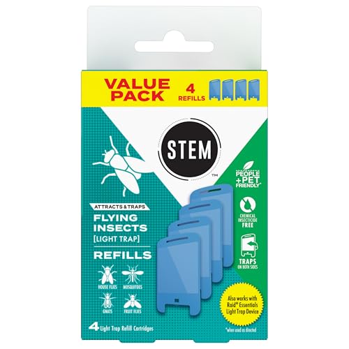 STEM Flying Insect Light Trap Refill Cartridges, Indoor Fruit Fly Trap, Insecticide-Free Pest Control for Home, Attracts and Traps Insects, Official STEM Refills - 4 Count - Image 10