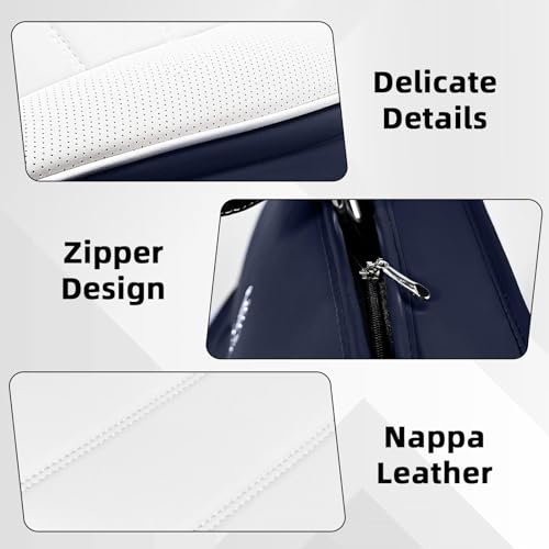 Image of Car Seat Cover Fit for Nissan 370Z 2009-2021,Compatible Airbag Non-Slip Waterproof Seat Cover,Car Seat Protector Premium Interior (Luxury 2 Seats,Blue White)