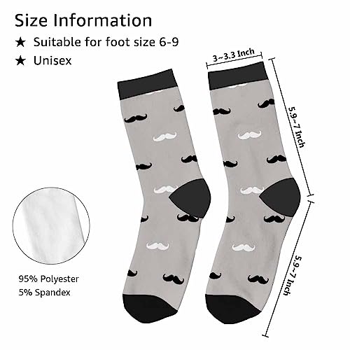 Image of Red Striped Crew Socks for Woman Size 6-8 Christmas Tree Moose Snowflake Dots Lines Girls Socks
